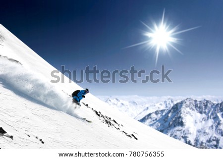 Similar – Skiparadies Tiefschnee