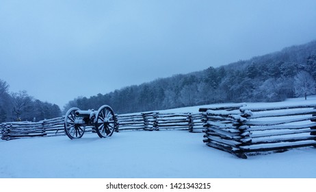 Winter Time Snow At Kennesaw Mountain