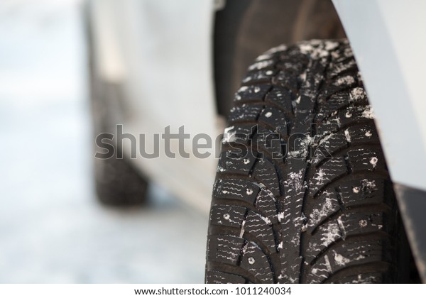Winter tires with spikes which are the best\
solution for driving on icy road. Snow tires with metal studs are\
increasing traction on snow and ice in winter conditions. Road\
safety, careful driving