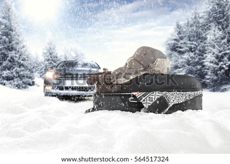 Winter trip and car 