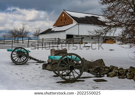 Winter at the Trostle Farm, Gettysburg National Military Park, Pennsylvania, USA
