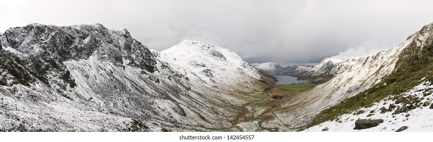 Winter View At Buttermere, Cumbria, UK.