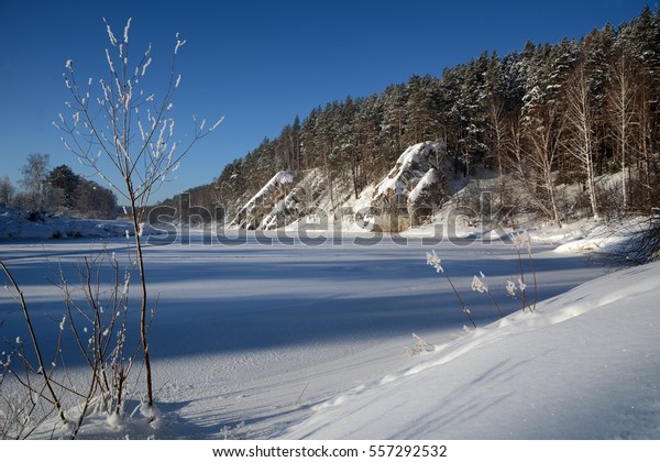 Winter View Cliff Hanging Rock On Stock Photo Edit Now