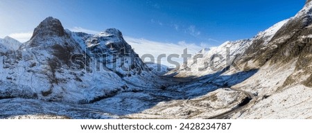 Similar – Image, Stock Photo View of the Glencoe mountains on a day with dramatic skies from Glencoe viewpoint