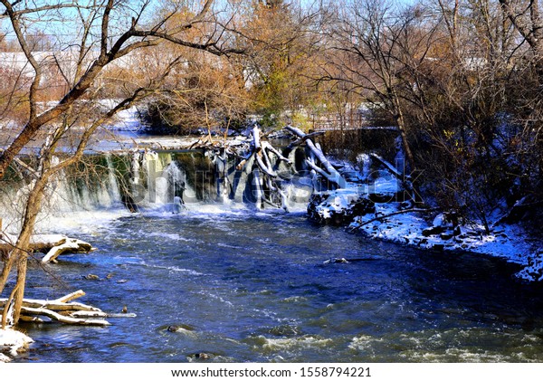 Winter View Horlick Dam Racine Wisconsin Stock Photo (Edit Now) 1558794221