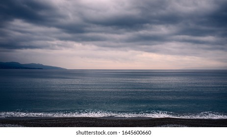 Winter View Of Kalamata Beach. Greece.