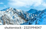 Winter view on Marmolada mountain from Lago Fedaia  (Trentino , Province of Belluno, Italy).