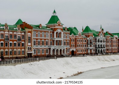 Winter view of Yoshkar Ola Embankment in Mari El Republic Russia