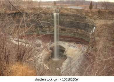 A winter waterfall.