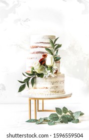 Winter Wedding Cake White Background