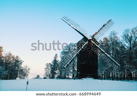 Similar – Foto Bild Bock-Windmühle im Schnee