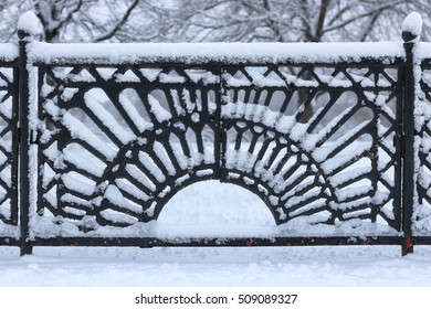 winter wrought fence gates