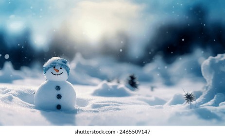 Winter's SNOW MAN in beautiful nature - Powered by Shutterstock