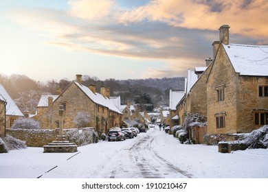 Wintertime at the Cotswold village of Stanton, Gloucestershire, England.