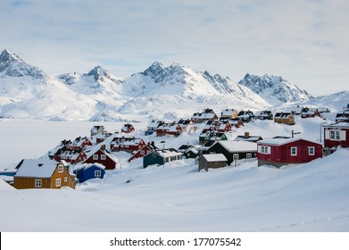 Wintertime In Tasiilaq, East Greenland.