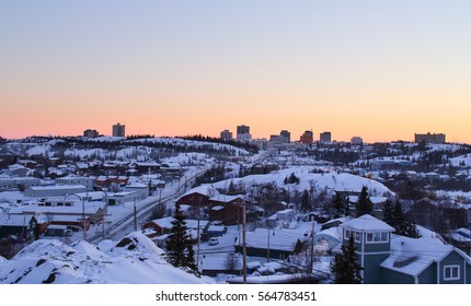 Wintry Landscape Of Yellowknife, Canada