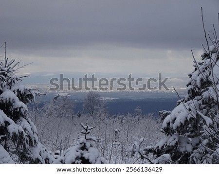 A wintry view to Koblenz, Germany.