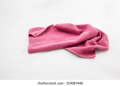 Wipe With Red Rag Isolated On White