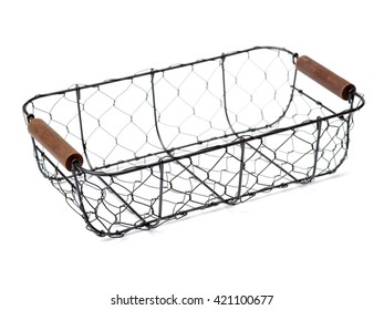 Wire Basket On White Background