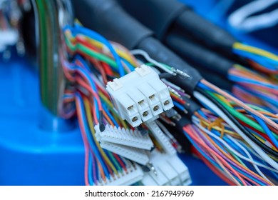 Wire being processed to connect to a machine