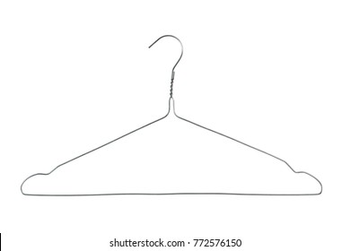 Wire Coat Hanger Isolated On White Background