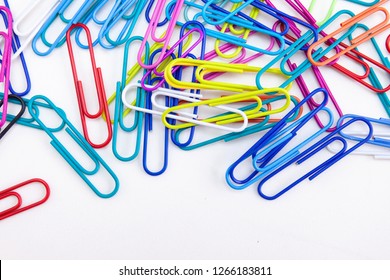 Wire Colorful Paperclips Stack On White Stock Photo 1266183811 ...