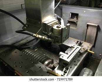 Wire EDM Machine Close Up At Industrial Machine