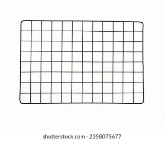 Wire grid wall white background isolated  property of product photo flatlay - Shutterstock ID 2358075677