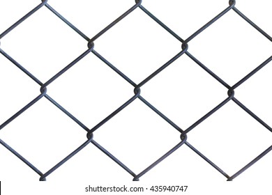 Wire Mesh Fence. White Background.