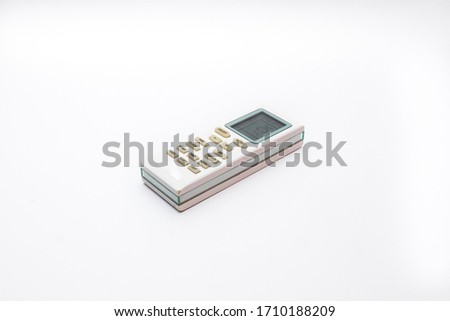 Wireless Airconditioner Remote Control on isolated white background.