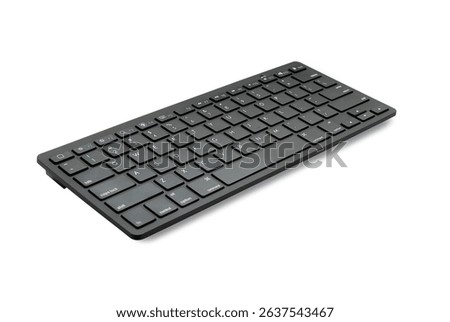 Wireless bluetooth computer keyboard, isolated on white with path