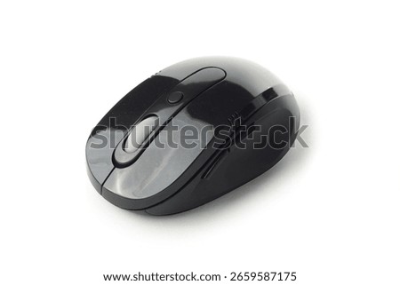 A wireless bluetooth mouse isolated on a white background.