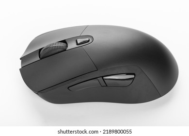 Wireless Computer Mouse On A White Background. Computer Peripherals.