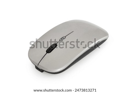 Wireless computer mouse on a white background. A modern computer mouse is isolated.