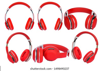 Wireless headphone isolated on white background.With clipping path. - Shutterstock ID 1498490237