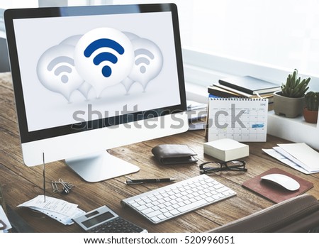 Wireless Internet Technology Icon Concept