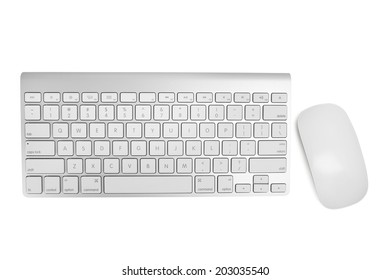 Wireless Keyboard And Mouse With Clipping Path