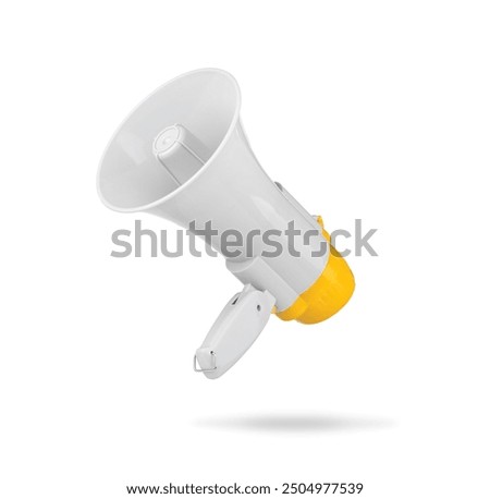 Wireless megaphone in air on white background