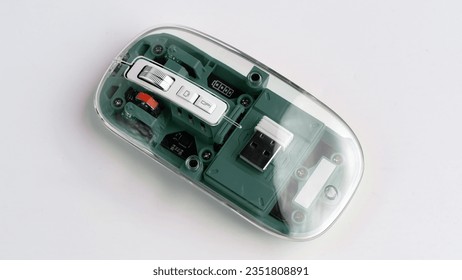 Wireless mouse on a white background. Clear design.