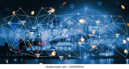 Wireless Network Connection Technology Concept Wifi Stock Photo ...