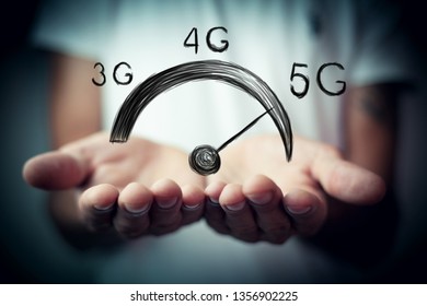 Wireless network speed evolution 5G concept
