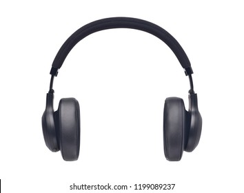 Wireless Over-Ear Headphones, Black leather isolated on white background with clipping path - Shutterstock ID 1199089237