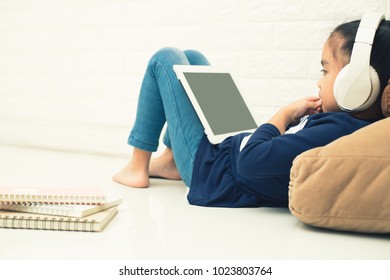 Wireless Router And Kids Using A Tablet In Home. Router Wireless Broadband Home Laptop Computer Phone Wifi Concept