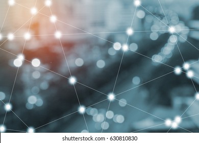 wireless sensor network, sensor node and connecting line, ICT (information communication technology), internet of things, abstract image visual, white space empty. - Shutterstock ID 630810830