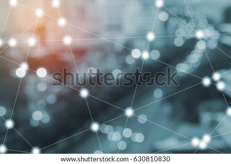 wireless sensor network, sensor node and connecting line, ICT (information communication technology), internet of things, abstract image visual, white space empty.