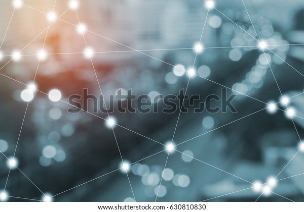 wireless sensor network,\
sensor node and connecting line, ICT (information communication\
technology), internet of things, abstract image visual, white space\
empty.