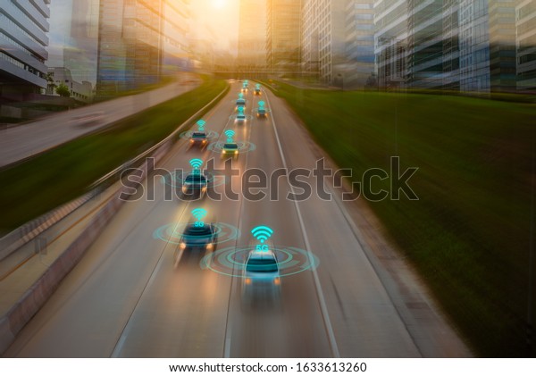 The wireless systems 5g and internet of\
things, technology 4.0 sensing system  network of vehicle to used\
internet signal in car when drive \
on\
road.
