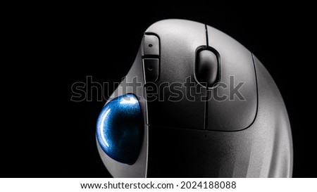 Wireless Trackball Computer mouse on a black background
