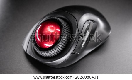 Wireless Trackball Computer mouse on a black background