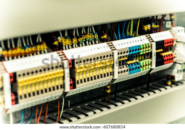Wires and\
modules of the automatic control\
system.\
